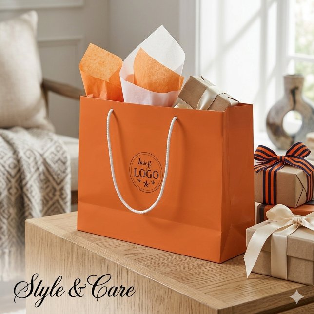 Personalised Logo Princeton Orange Large Gift Bag (Personalized Logo Princeton Orange Large Gift Bag)