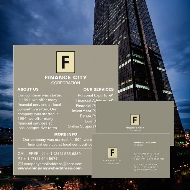 Personalised Logo, Professional Business & Finance Business Card (Creator Uploaded)