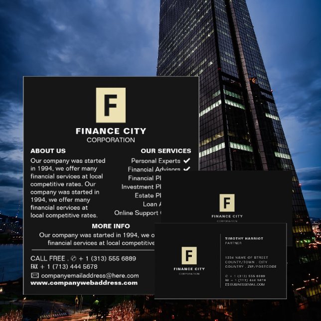 Personalised Logo, Professional Business & Finance Business Card (Creator Uploaded)