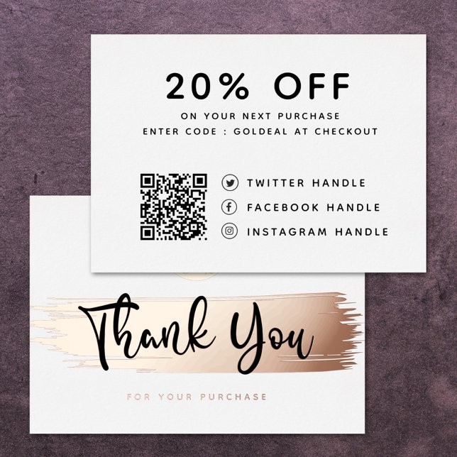  Personalised Logo QR Code Thank You Discount Card (Creator Uploaded)