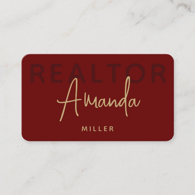 Personalised Logo Realtor Broker Real Estate Agent Business Card (Front)