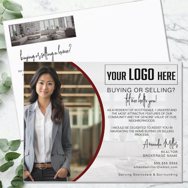 Personalised Logo Realtor Broker Real Estate Agent Postcard (Creator Uploaded)
