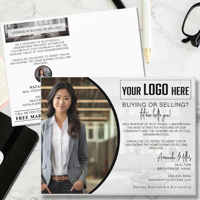 Personalised Logo Realtor Broker Real Estate Agent Postcard (Creator Uploaded)