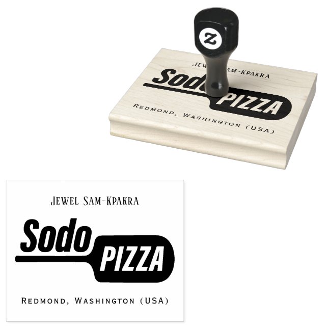 Personalised LOGO Sodo Pizza Rubber Stamp (Stamped)