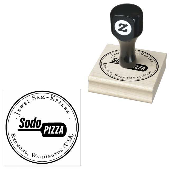 Personalised LOGO Sodo Pizza Rubber Stamp (Stamped)