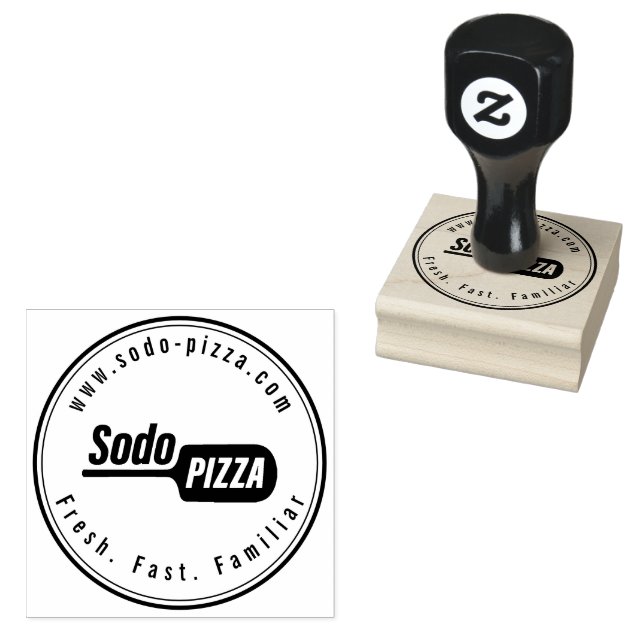 Personalised LOGO Sodo Pizza Rubber Stamp (Stamped)