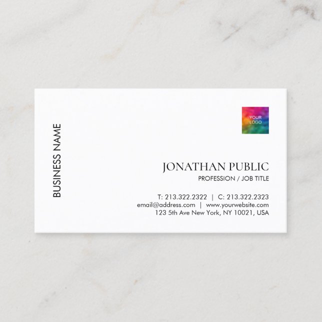 Personalised Logo Template Professional Elegant Business Card (Front)