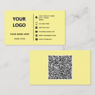 Personalised Logo Text QR Code Info Business Card