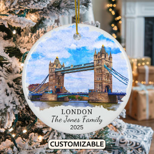 Personalised London Ornament, England Ceramic Ornament