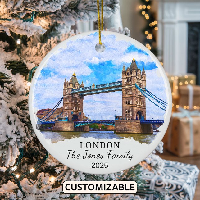 Personalised London Ornament, England Ceramic Ornament (Creator Uploaded)