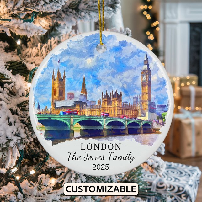 Personalised London Ornament, England Ceramic Ornament (Creator Uploaded)