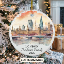 Personalised London Ornament, England Gift