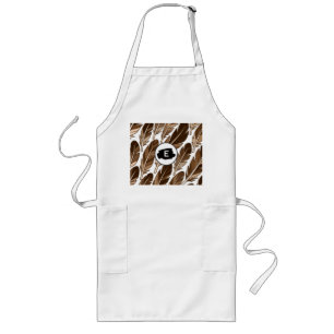Personalised Long Apron – Boho Monogram Brown