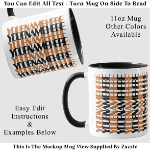 Personalised Long Custom Name Burnt Hidden Message Mug