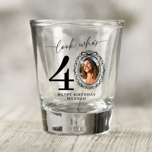 Personalised Look Who's 40 Photo Birthday Shot Glass