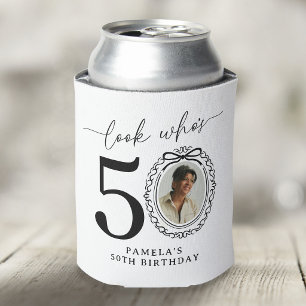 Personalised Look Who's 50 Photo Birthday Can Cooler