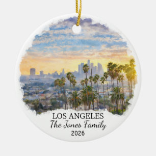 Personalised Los Angeles Ornament, California Ceramic Ornament