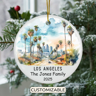Personalised Los Angeles Ornament, California Ceramic Ornament