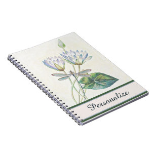Personalised Lotus and dragonfly Notebook