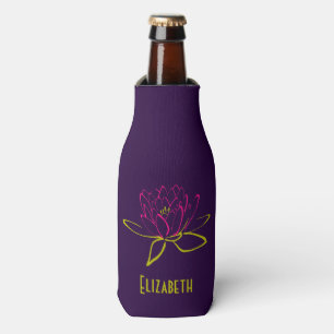Personalised Lotus Flower / Water Lily Bottle Cooler