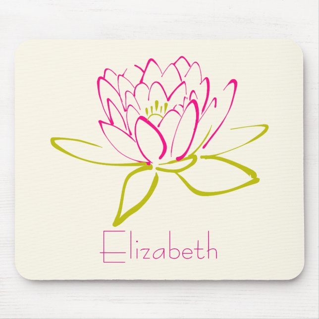Personalised Lotus Flower / Water Lily Mouse Pad (Front)