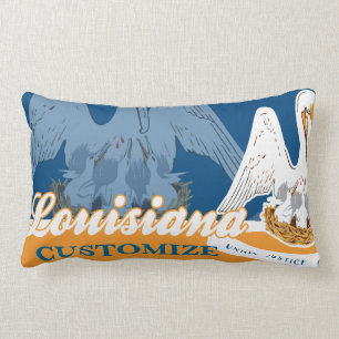 Personalised Louisiana State Flag Lumbar Cushion