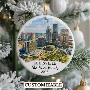 Personalised Louisville Ornament, Custom Kentucky Ceramic Ornament