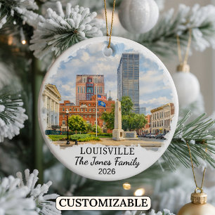 Personalised Louisville Ornament, Custom Kentucky Ceramic Ornament