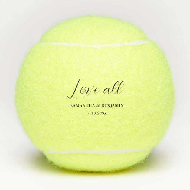 Personalised Love All Wedding Bridesmaid Tennis Balls (Front)