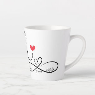 Personalised Love and Infinity Heart Latte Mug