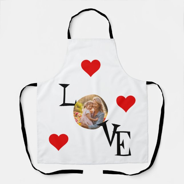 Personalised Love apron with Mummy and me Picture (Front)