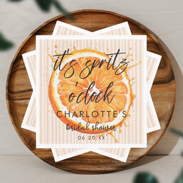 Personalised Love at First Spritz Bridal Shower  Napkin (Creator Uploaded)