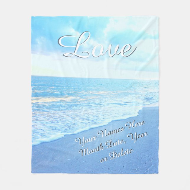 Personalised Love Beach Wedding Throw Blanket (Front)