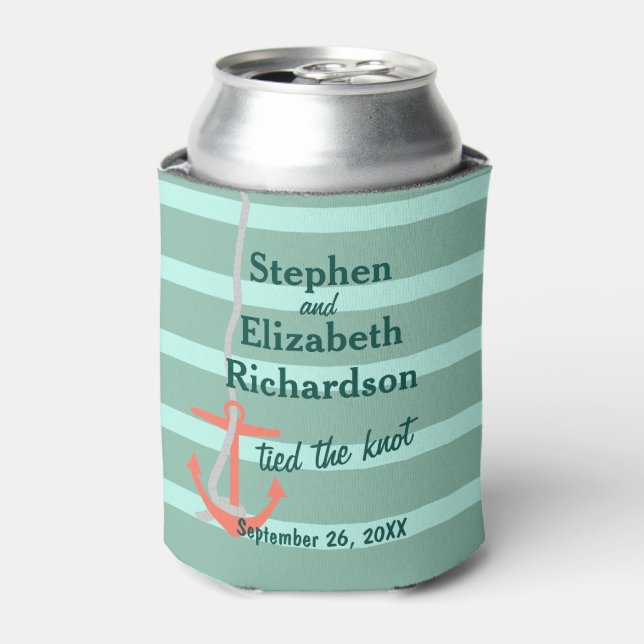 Personalised Love Beachy Anchor Can Cooler (Can Front)