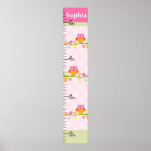 Personalised Love Birds & Owl Branch Growth Chart