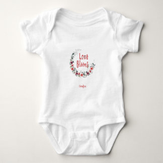 Personalised Love Blooms  Baby Bodysuit