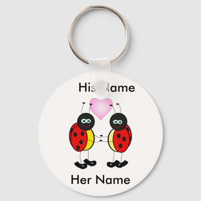 Personalised love bugs key chain (Front)