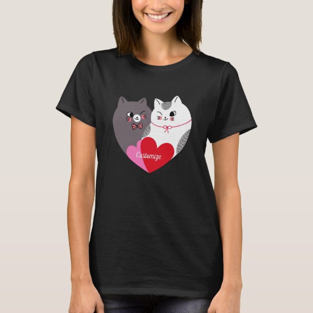 Personalised Love Cats  T-Shirt (Front)
