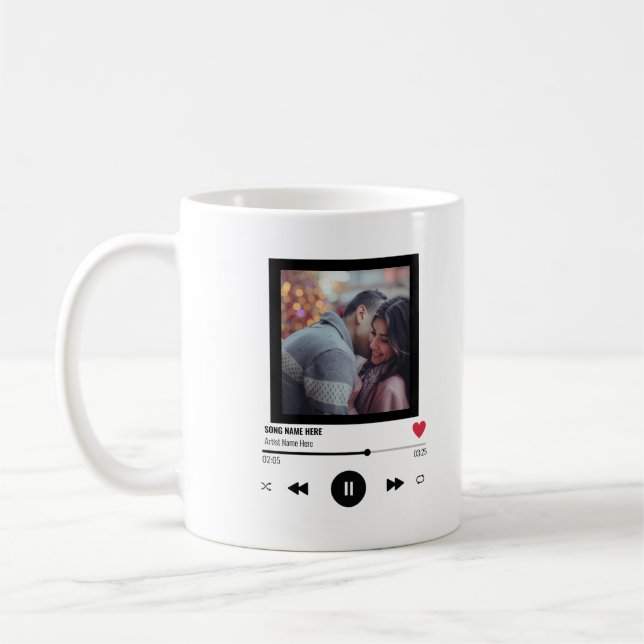 Personalised Love Couple Anniversary Gifts Song Coffee Mug (Left)