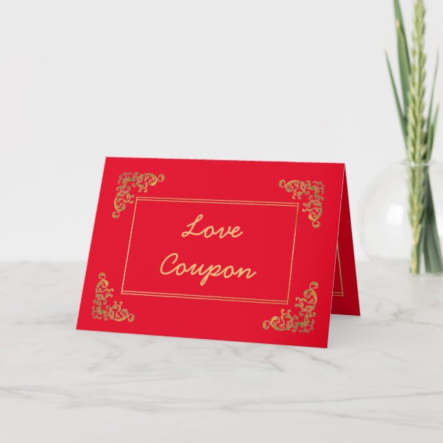 Personalised  Love Coupon   Card (Front)
