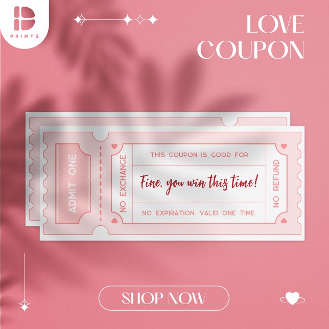 Personalised Love Coupons – Pastel Pink Valentine Invitation (Creator Uploaded)