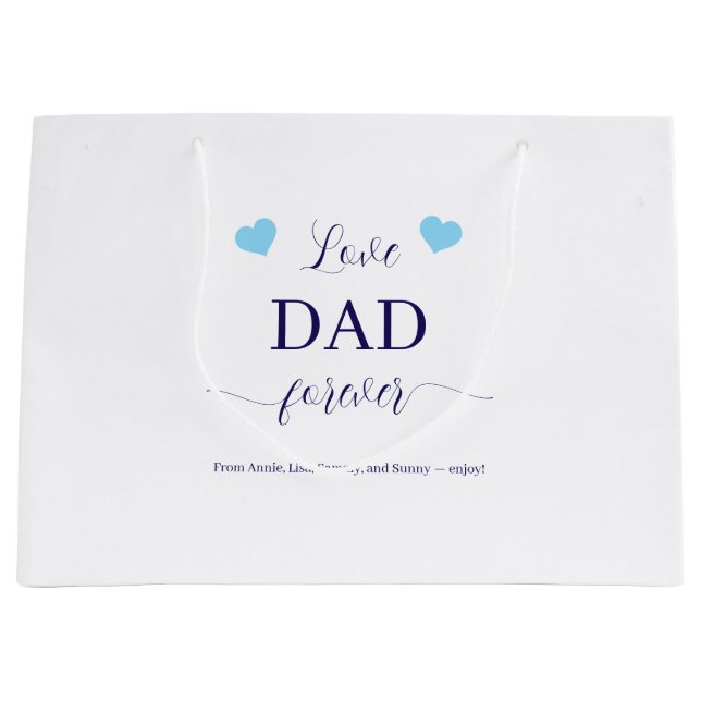Personalised Love Dad Forever  Large Gift Bag (Front)