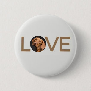 Personalised Love Dog Photo Button