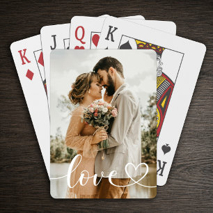 Personalised Love Heart Photo Playing Cards