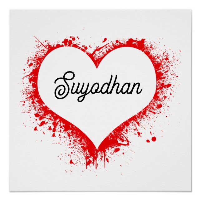 Personalised love Heart Poster (Front)