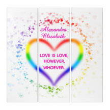 Personalised "Love is Love" Custom Name Wall Art