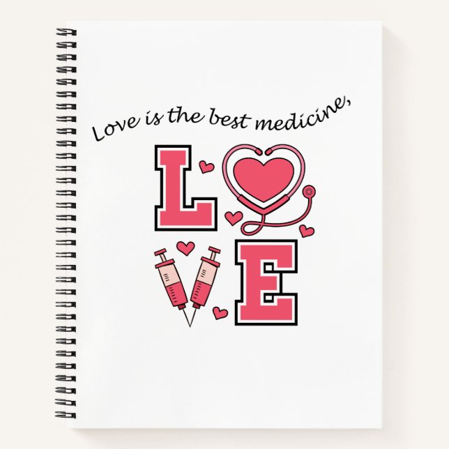 Personalised "Love is the best medicine" notebook (Front)
