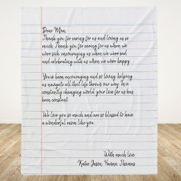 Personalised Love Letter Handwritten Fleece Blanket