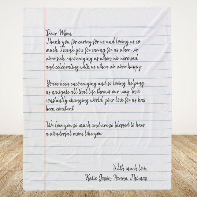 Personalised Love Letter Handwritten Fleece Blanket (Creator Uploaded)