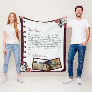 Personalised Love Letter Handwritten & Photo Fleece Blanket